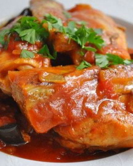 Рецепт куриного рагу в соево-медовом маринаде