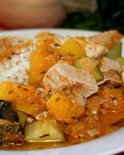 Рецепт мясного рагу с тыквой и цуккини
