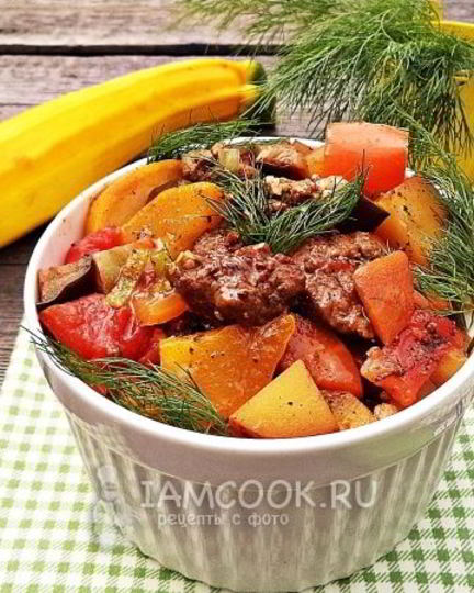 Рецепт овощного рагу с фаршем и кабачками