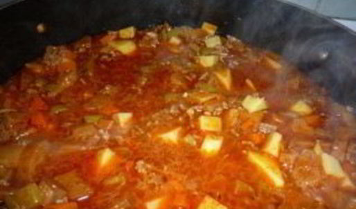 овощное рагу с фаршем