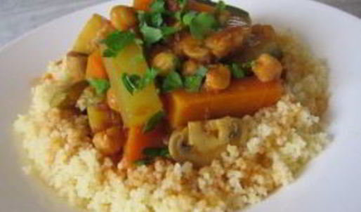 овощное рагу с грибами и кускусом