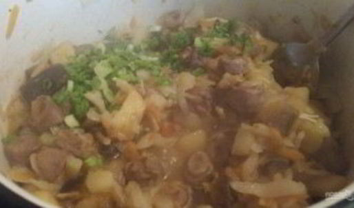 овощное рагу с куриными сердечками