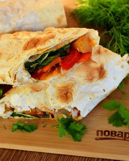 Рецепт овощного рагу в лаваше