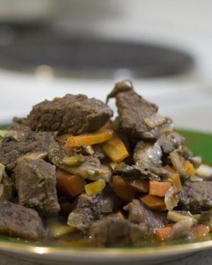 Рецепт рагу из говядины с грибами