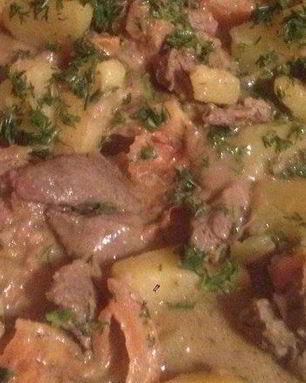 Рагу из оленины с помидорами и кабачками