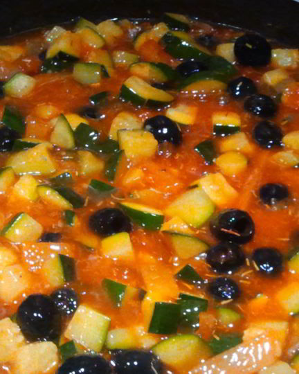 Рецепт рагу из цукини с маслинами