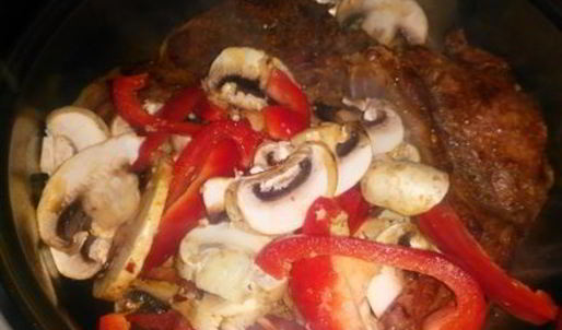 рисовая лапша с овощами и мясом