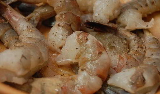 дважды мускатное ризотто с креветками