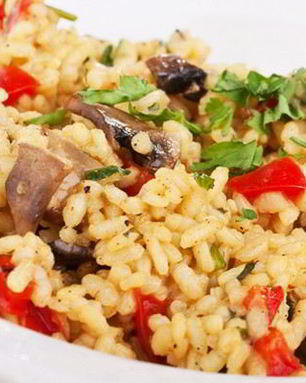 Грибное ризотто с сыром пармезан