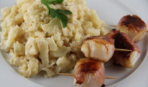 морские гребешки в беконе