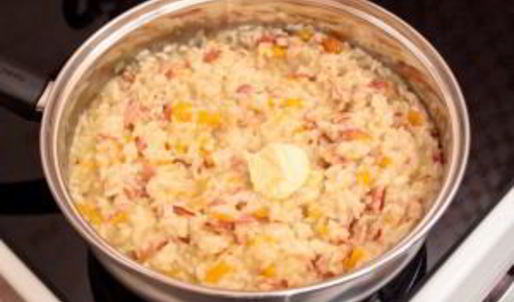 ризотто с беконом и болгарским перцем