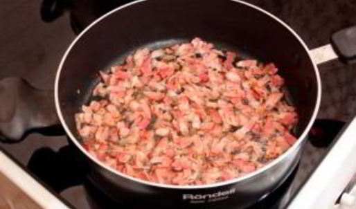 ризотто с беконом и болгарским перцем