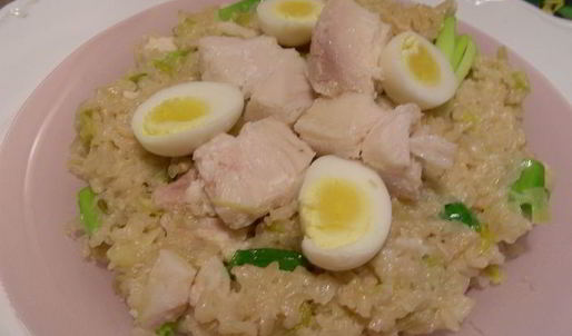 ризотто с копченой рыбой