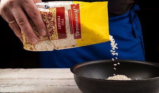 ризотто с креветками и мидиями