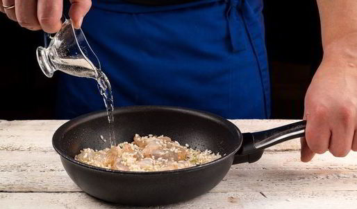 ризотто с креветками и мидиями