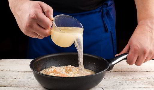 ризотто с креветками и мидиями