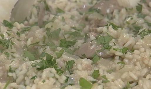 ризотто с куриной печенкой