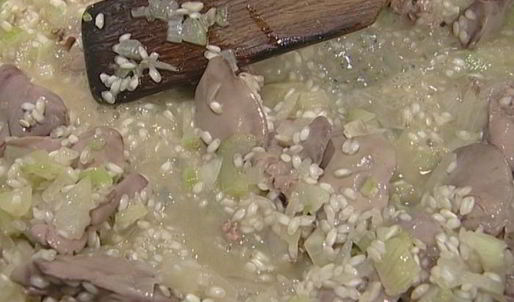 ризотто с куриной печенкой
