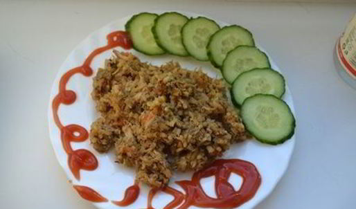 ризотто с курицей и грибами в мультиварке