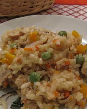 Ризотто с курицей и овощами