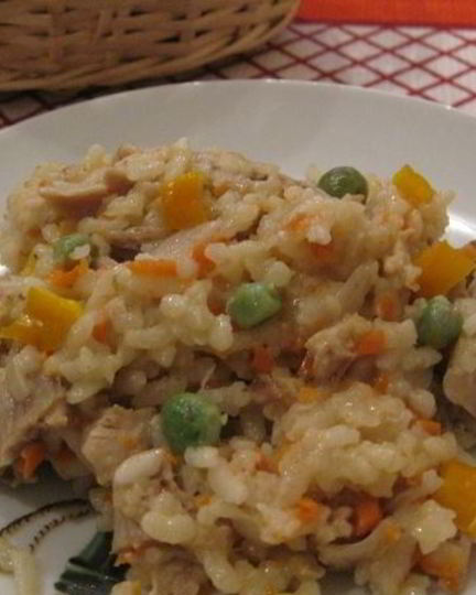 Рецепт ризотто с курицей и овощами