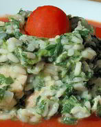 Ризотто с курицей и шпинатом