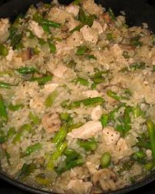 Ризотто с курицей и спаржей