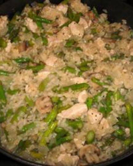 Рецепт ризотто с курицей и спаржей