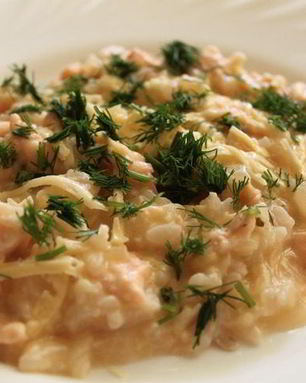 Ризотто с семгой