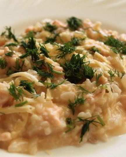 Рецепт ризотто с семгой