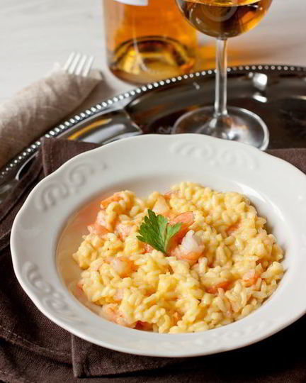 Рецепт ризотто с шафраном и креветками