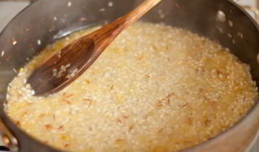 ризотто с шафраном и креветками