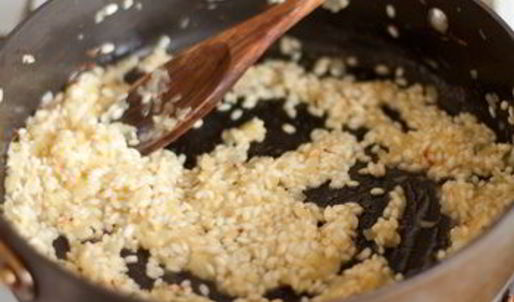 ризотто с шафраном и креветками