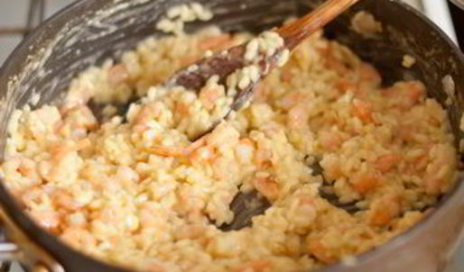ризотто с шафраном и креветками