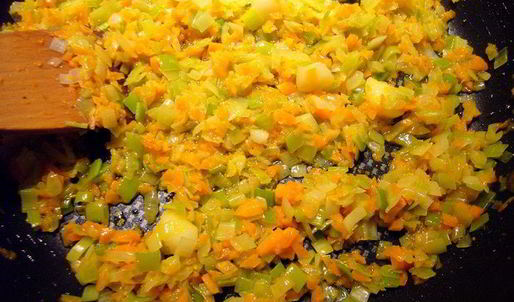 ризотто с шампиньонами и овощами