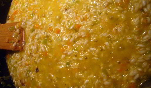 ризотто с шампиньонами и овощами