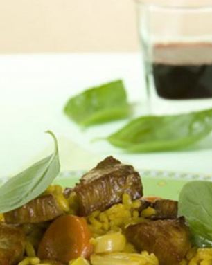 Ризотто с телятиной и овощами