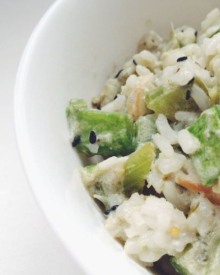 Рецепт ризотто с цуккини и черным кунжутом