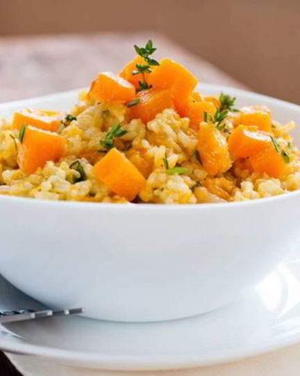 Рецепт ризотто с тыквой и грибами