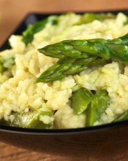 Рецепт ризотто со свежим тунцом и спаржей