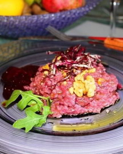 Рецепт свекольного ризотто с цикорием