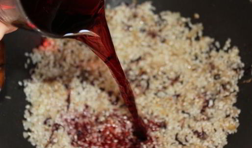 свекольный ризотто с цикорием