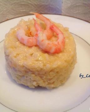 Яблочное ризотто с креветками