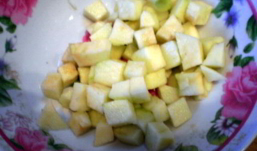 яблочное ризотто с креветками