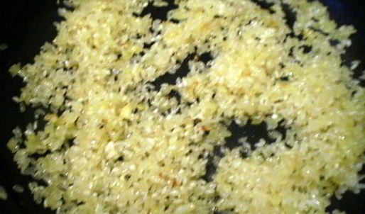 яблочное ризотто с креветками