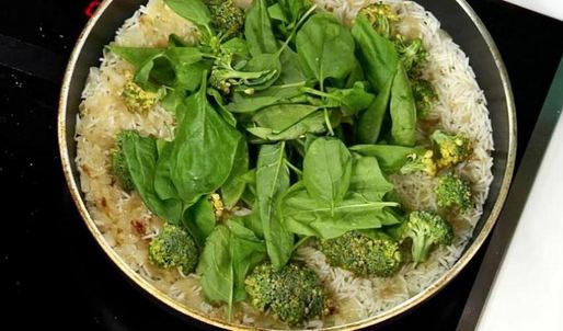 зеленое ризотто