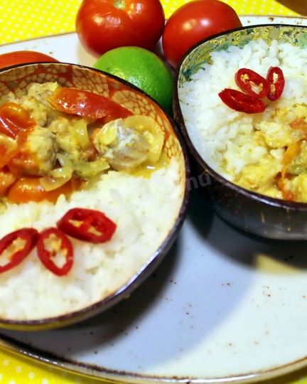 Рецепт белой рыбы под кокосовым соусом карри