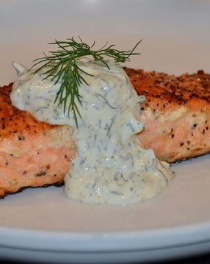 Горбуша под чесночным соусом