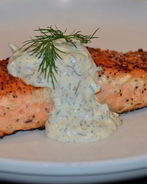 Горбуша под чесночным соусом