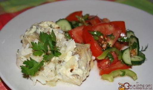 нототения в духовке с двумя сырами